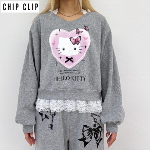 レディース　プルオーバー（ハローキティ×CHIP CLIP・TikTok）