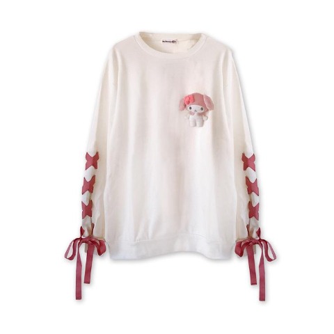 レディース　マスコット付リボン使いプルオーバー（マイメロディ）