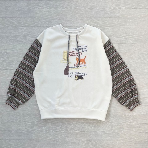 レディース　袖異素材プルオーバー（CHIP CLIP×はる）