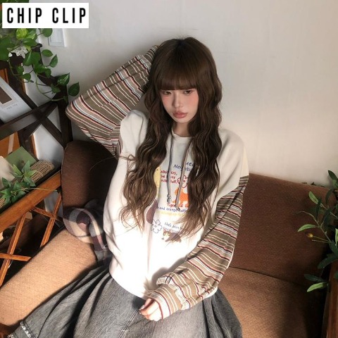 レディース　袖異素材プルオーバー（CHIP CLIP×はる）