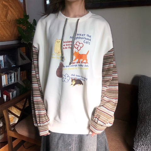 レディース　袖異素材プルオーバー（CHIP CLIP×はる）