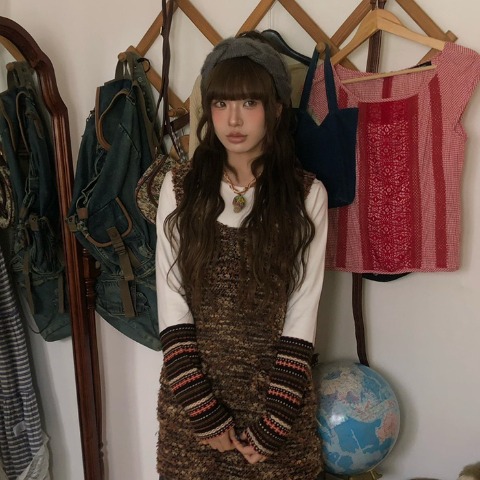 レディース　袖配色プルオーバー（CHIP CLIP×はる）