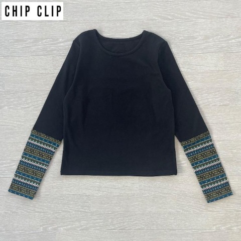 レディース　袖配色プルオーバー（CHIP CLIP×はる）