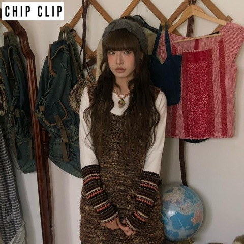 レディース　袖配色プルオーバー（CHIP CLIP×はる）