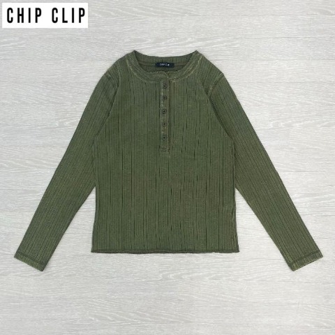 レディース　ヘンリーネックプルオーバー（CHIP CLIP×はる）