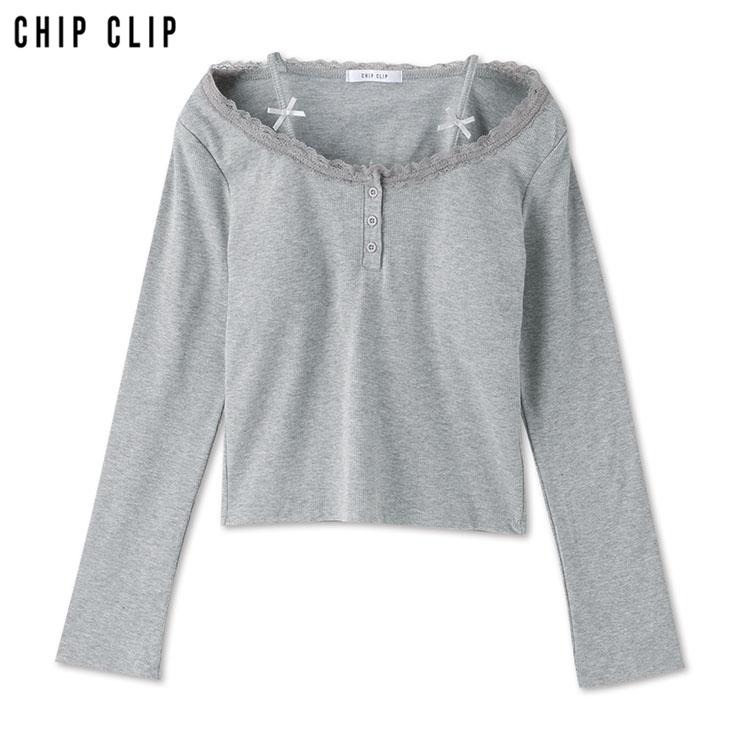 カスケット別注アベイルサイドカップIAR プラチナシルバー レディース カップ付プルオーバー（Sia×CHIP CLIP） | アベイル