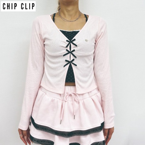 レディース　レイヤードレースアッププルオーバー（CHIP CLIP・TikTok）