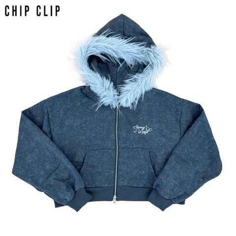 レディース　フードジップパーカ（CHIP CLIP）