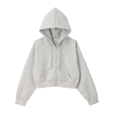 レディース【S～L】　ショート丈ジップパーカ（CHIP CLIP）