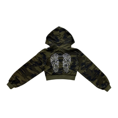 レディース　迷彩ジップパーカ（CHIP CLIP×1095.）