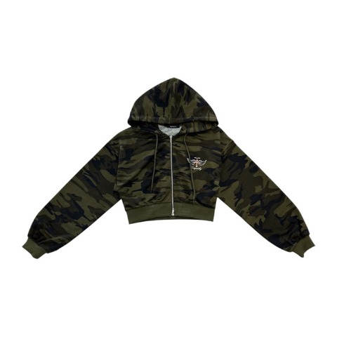 レディース　迷彩ジップパーカ（CHIP CLIP×1095.）