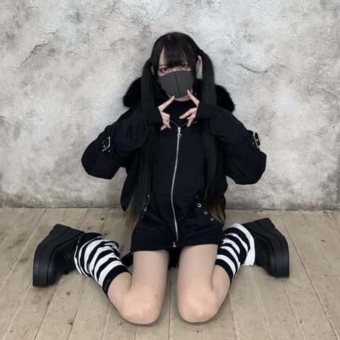 レディース【S～L】　フードジップパーカ（えすちゃん×majoretty）