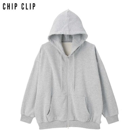 レディース　ビッグシルエットジップパーカ（CHIP CLIP）