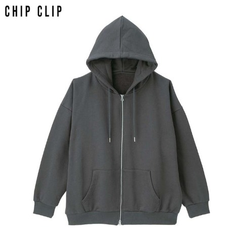 レディース　ビッグシルエットジップパーカ（CHIP CLIP）