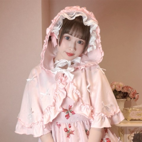 レディース【S～L】　リボンポンチョ（まゆろん×majoretty）