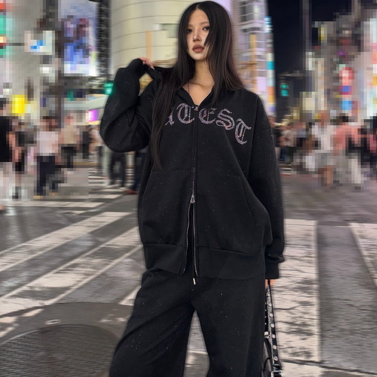 レディース ラメ使いジップパーカ（KsG×CHIP CLIP） | アベイル