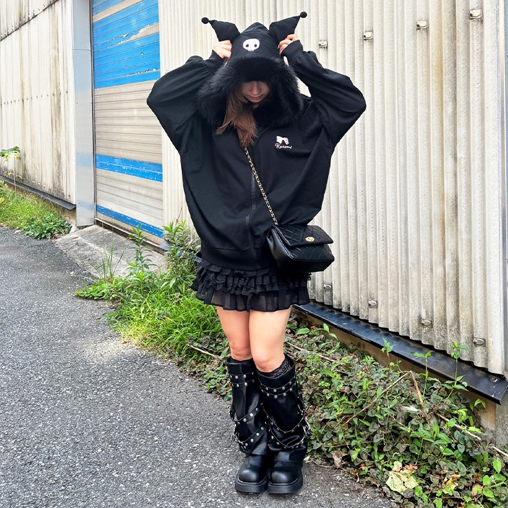 レディース 長袖ジップパーカ（クロミ×CHIP CLIP） | アベイル 