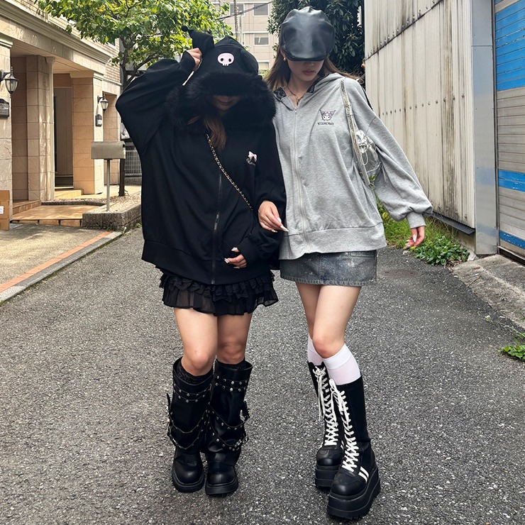 レディース 長袖ジップパーカ（クロミ×CHIP CLIP） | アベイル 