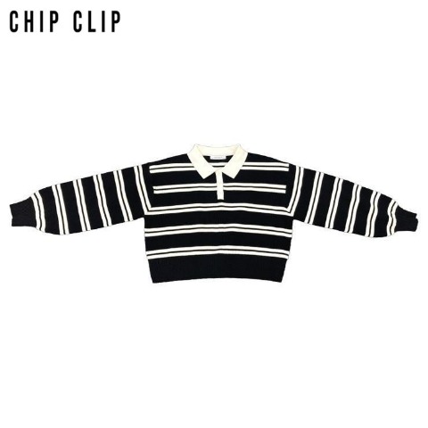 レディース　ボーダーポロプルオーバー（CHIP CLIP）