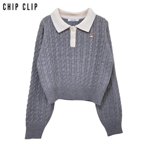 レディース　ニットポロプルオーバー（CHIP CLIP）