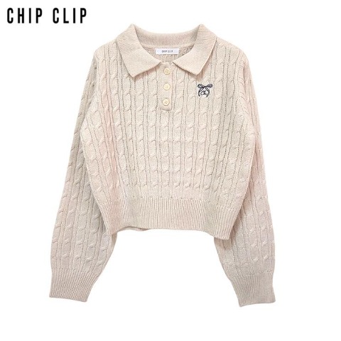 レディース　ニットポロプルオーバー（CHIP CLIP）