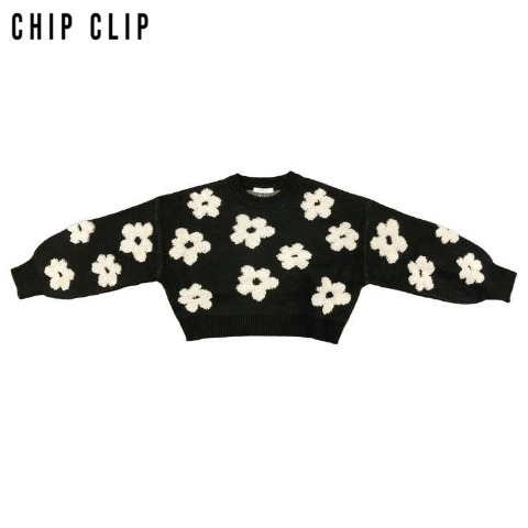 レディース　デイジー柄ニットプルオーバー（CHIP CLIP）