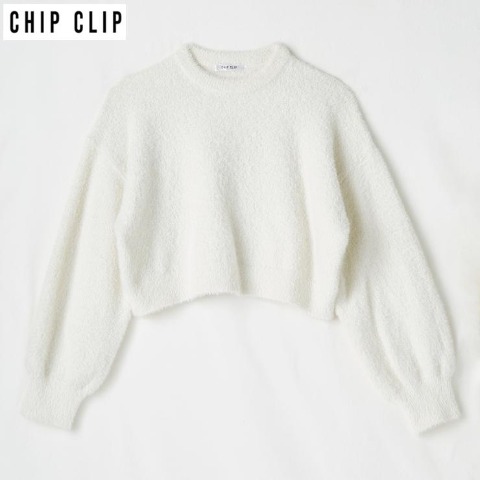 レディース　ラメシャギーニットプルオーバー（CHIP CLIP）