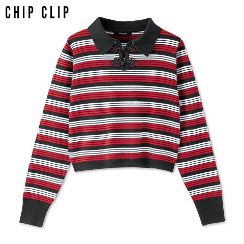 レディース　ニットポロプルオーバー（CHIP CLIP）