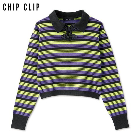 レディース　ニットポロプルオーバー（CHIP CLIP）