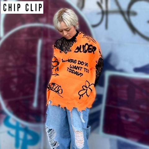 レディース　ニットプルオーバー（CHIP CLIP）