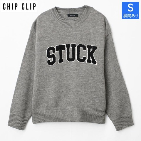 レディース【S～L】　ロゴニットプルオーバー（CHIP CLIP） ブラック 213