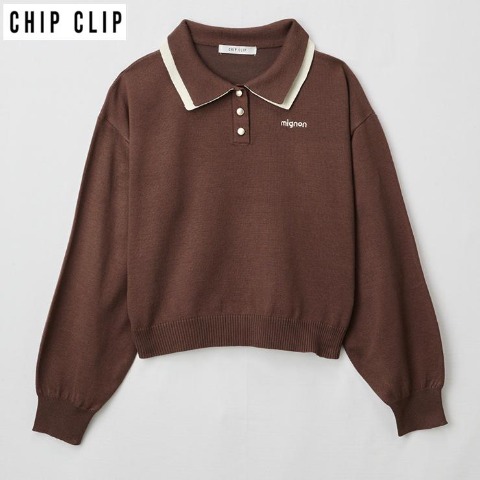 レディース　ニットポロシャツ（CHIP CLIP）