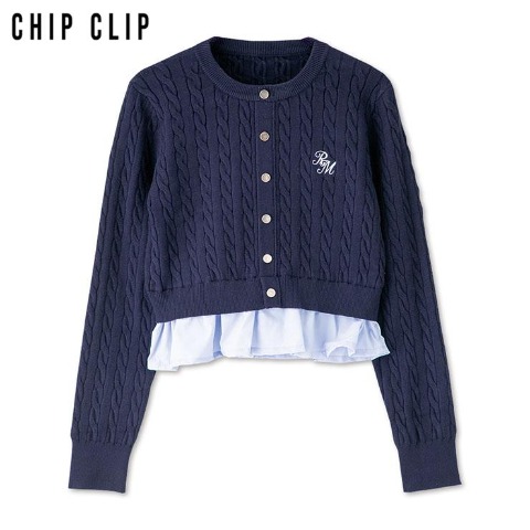 レディース　裾切替ニットプルオーバー（CHIP CLIP）
