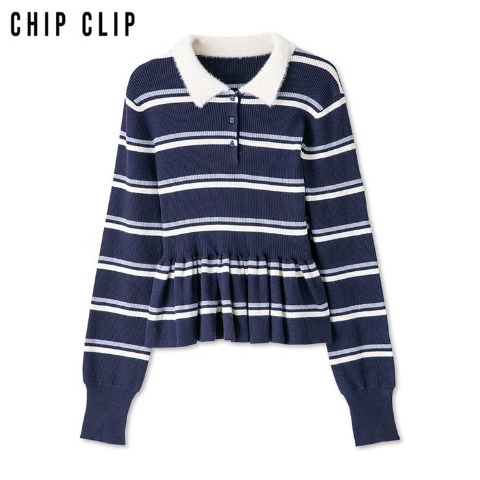 レディース　ボーダーニットプルオーバー（CHIP CLIP）
