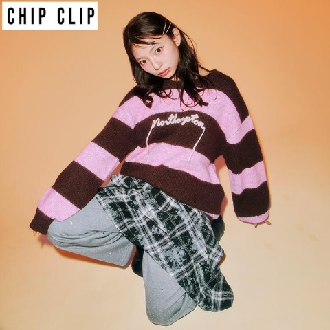 レディース　ニットプルオーバー（Zipper×CHIP CLIP）
