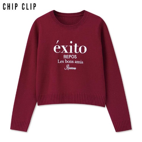 レディース　刺しゅうロゴニットプルオーバー（CHIP CLIP）