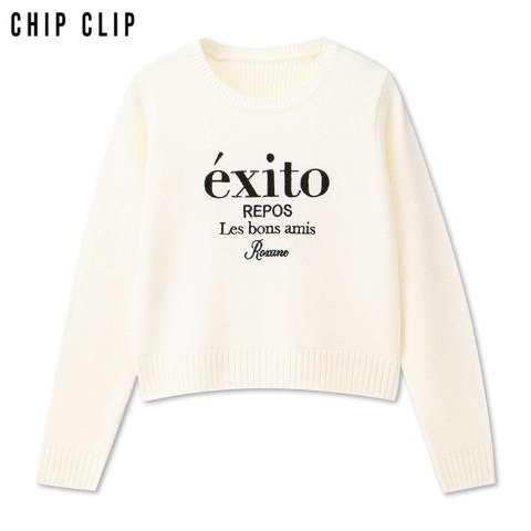レディース　刺しゅうロゴニットプルオーバー（CHIP CLIP）