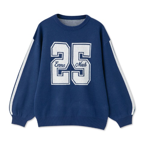 レディース【プチサイズ】　ナンバリングニットプルオーバー（Emmamuah）