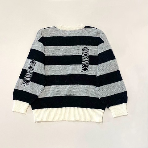 レディース【S～LL】　ボーダーニットプルオーバー（majoretty）