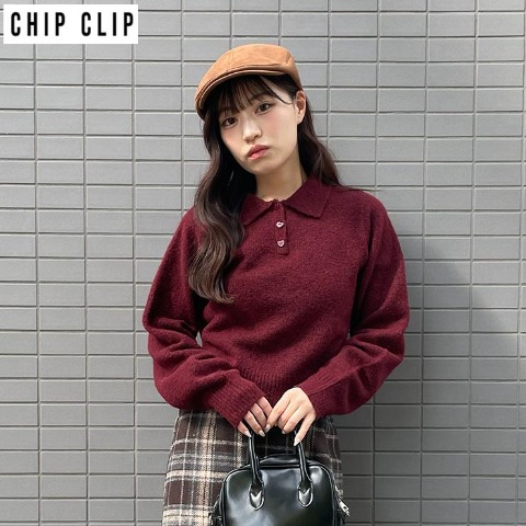 レディース　ポロニットプルオーバー（CHIP CLIP）