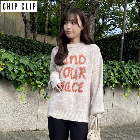 レディース　ロゴニットプルオーバー（CHIP CLIP） アイボリー 314