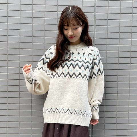 レディース　ノルディックニットプルオーバー（CHIP CLIP）