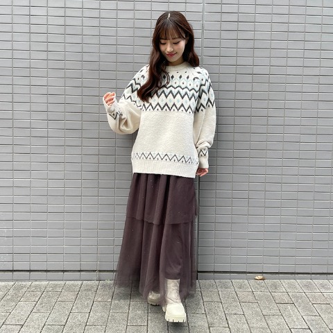 レディース　ノルディックニットプルオーバー（CHIP CLIP）