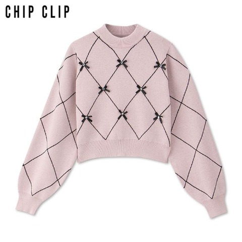 レディース　アーガイルニットプルオーバー（CHIP CLIP）