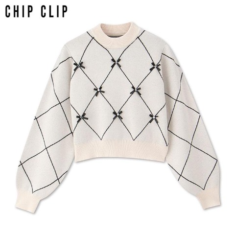 レディース　アーガイルニットプルオーバー（CHIP CLIP）