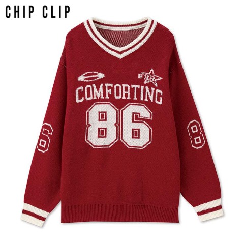 レディース　ナンバリングニットプルオーバー（CHIP CLIP）