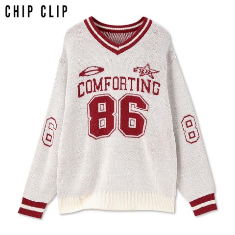 レディース　ナンバリングニットプルオーバー（CHIP CLIP）