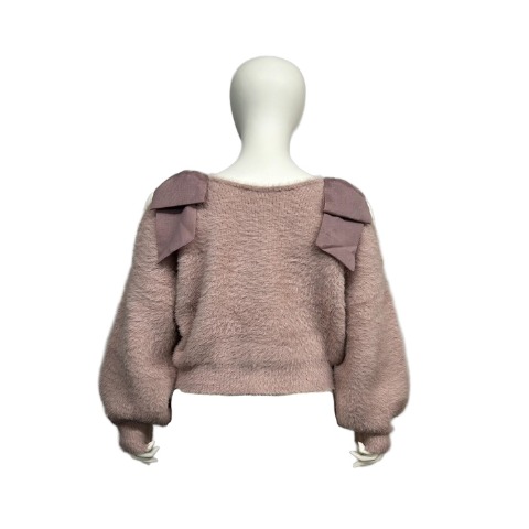 レディース　肩リボンニットプルオーバー（CHIP CLIP）