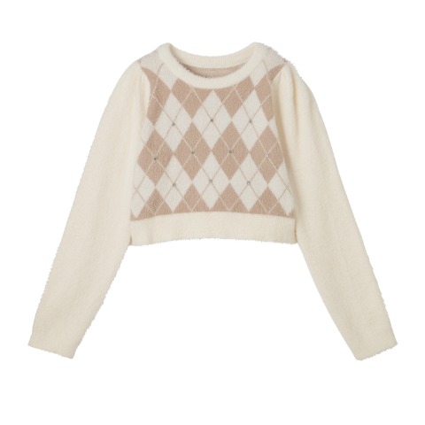 レディース　アーガイルニットプルオーバー（CHIP CLIP）