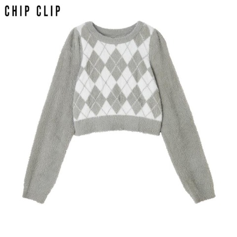レディース　アーガイルニットプルオーバー（CHIP CLIP）